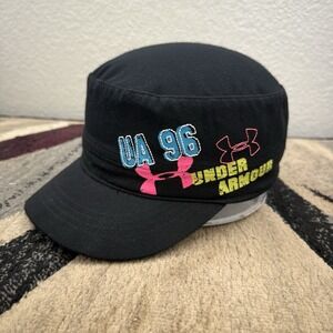 Under Armor Hat Cap Strapback Black Womens Adjustable Cadet Military 90s Y2K Vtg